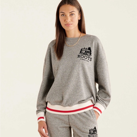 Roots Cabin Relaxed Crew Sweatshirt, Size S - Picture 1 of 4